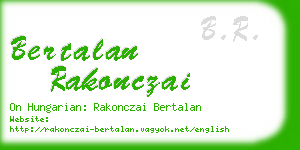 bertalan rakonczai business card